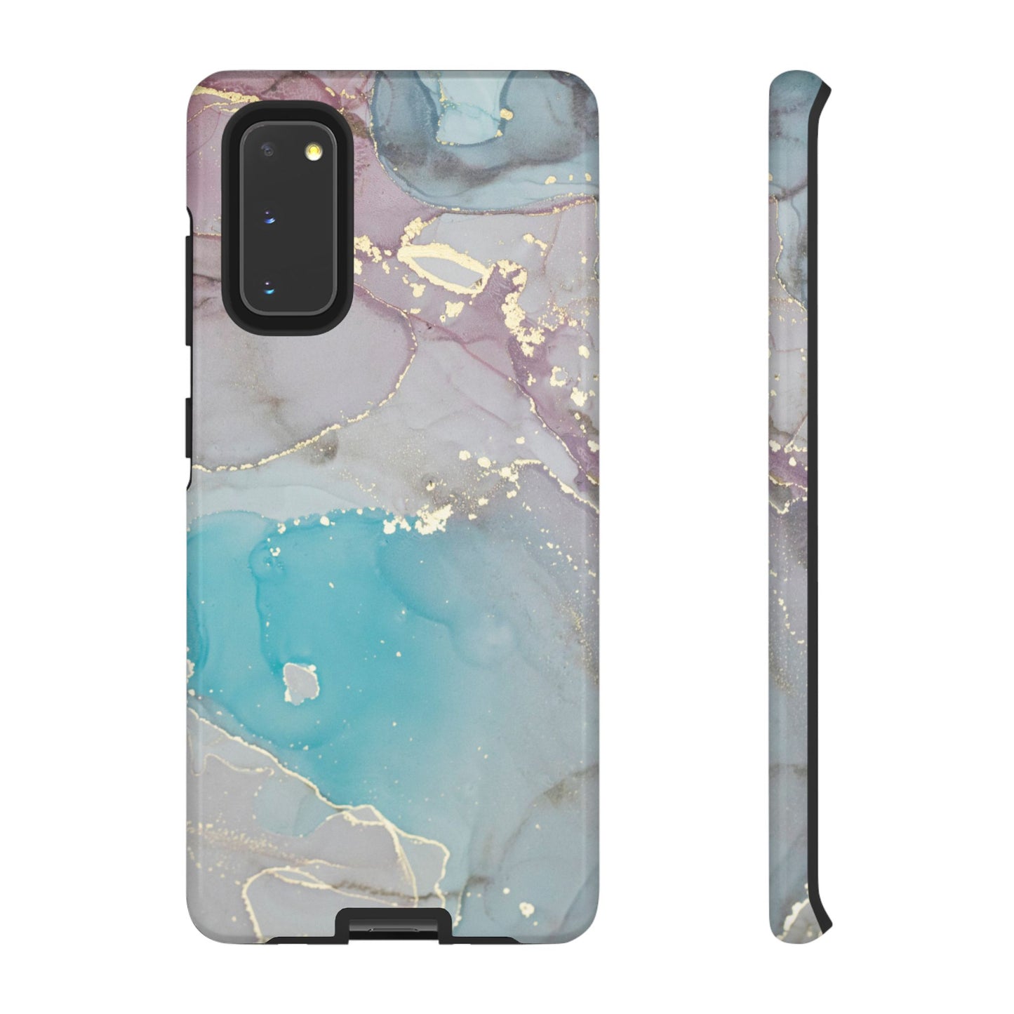 Sky Blue & Purple Marble Wave – Samsung Galaxy Case with Elegant Swirl Design