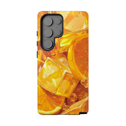 Citrus Splash Samsung Galaxy  Case – Bright Orange Slices & Ice, Dual-Layer Protection