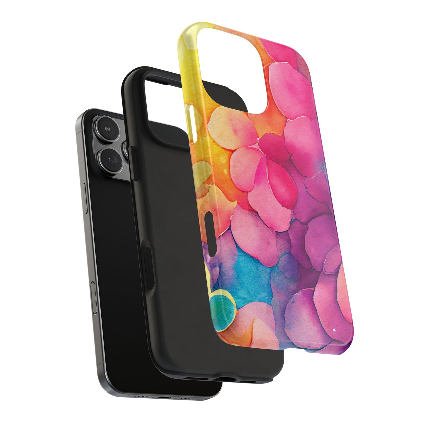 Sunset Petals Watercolor iPhone Case – Slim Design, Glossy Finish