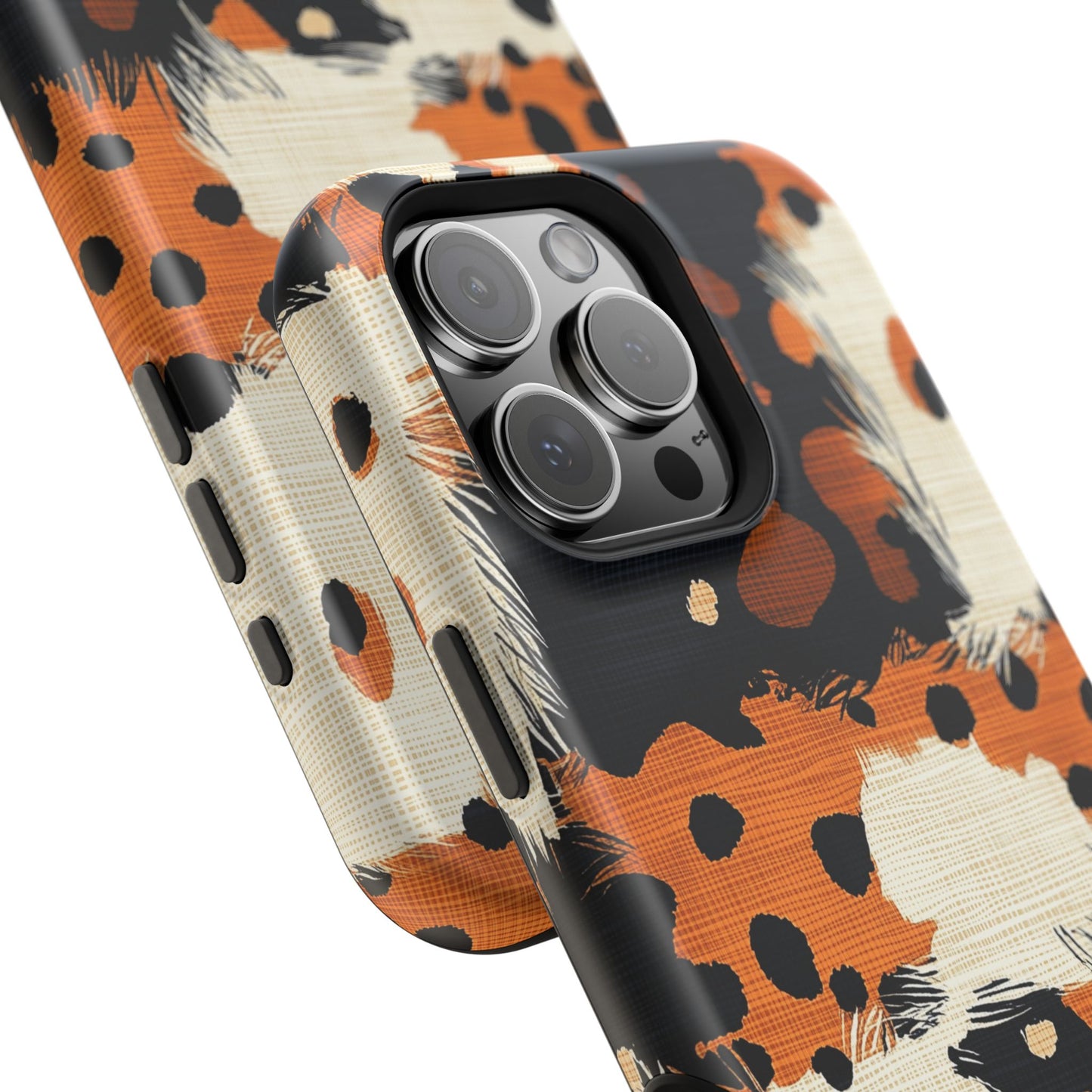 MagSafe iPhone Case: Cheetah Plaid – Brown & Black Pattern