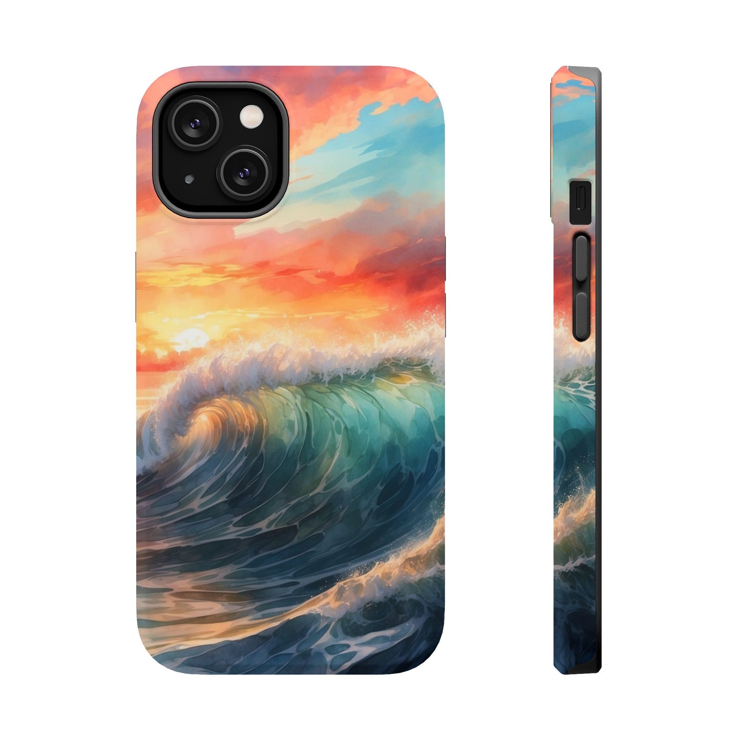 Ocean Wave Sunset MagSafe iPhone Case – Coastal Vibes Design