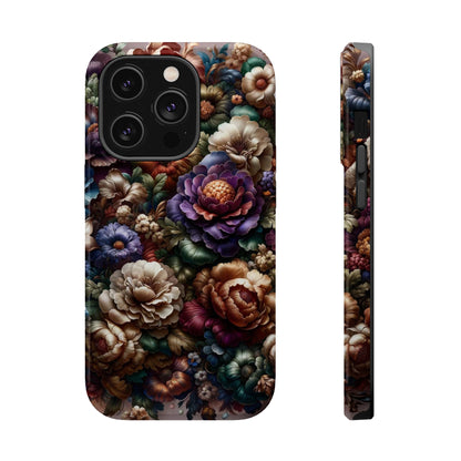 Floral Elegance MagSafe Compatible iPhone Case – Protective Dual-Layer Design with Vibrant Full-Wrap Print