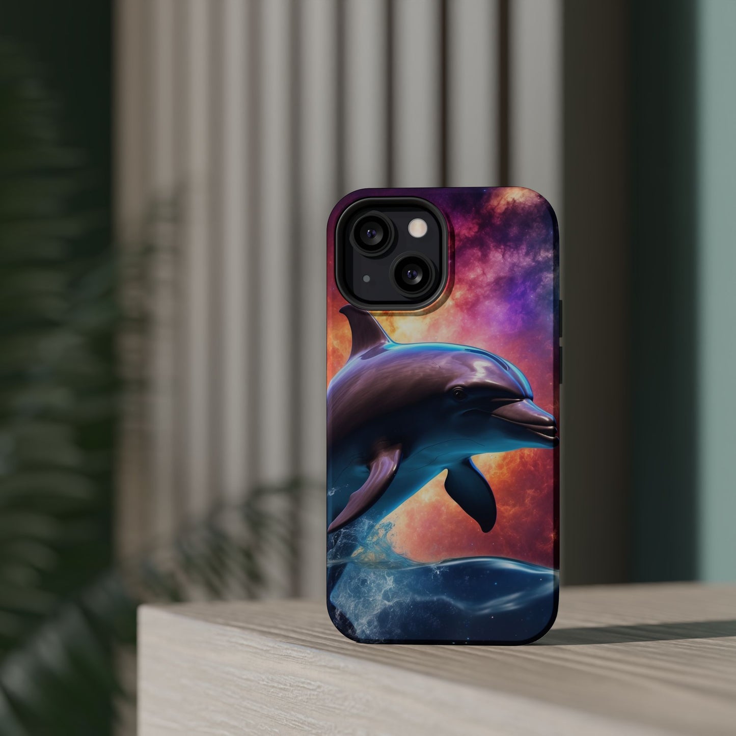 Cosmic Dolphin Galaxy Art - MagSafe-Compatible Case