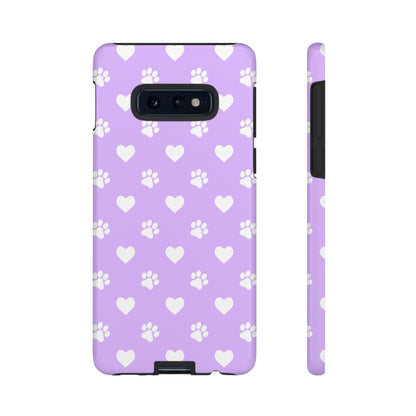 Lilac Paw Prints & Hearts – Samsung Galaxy Case