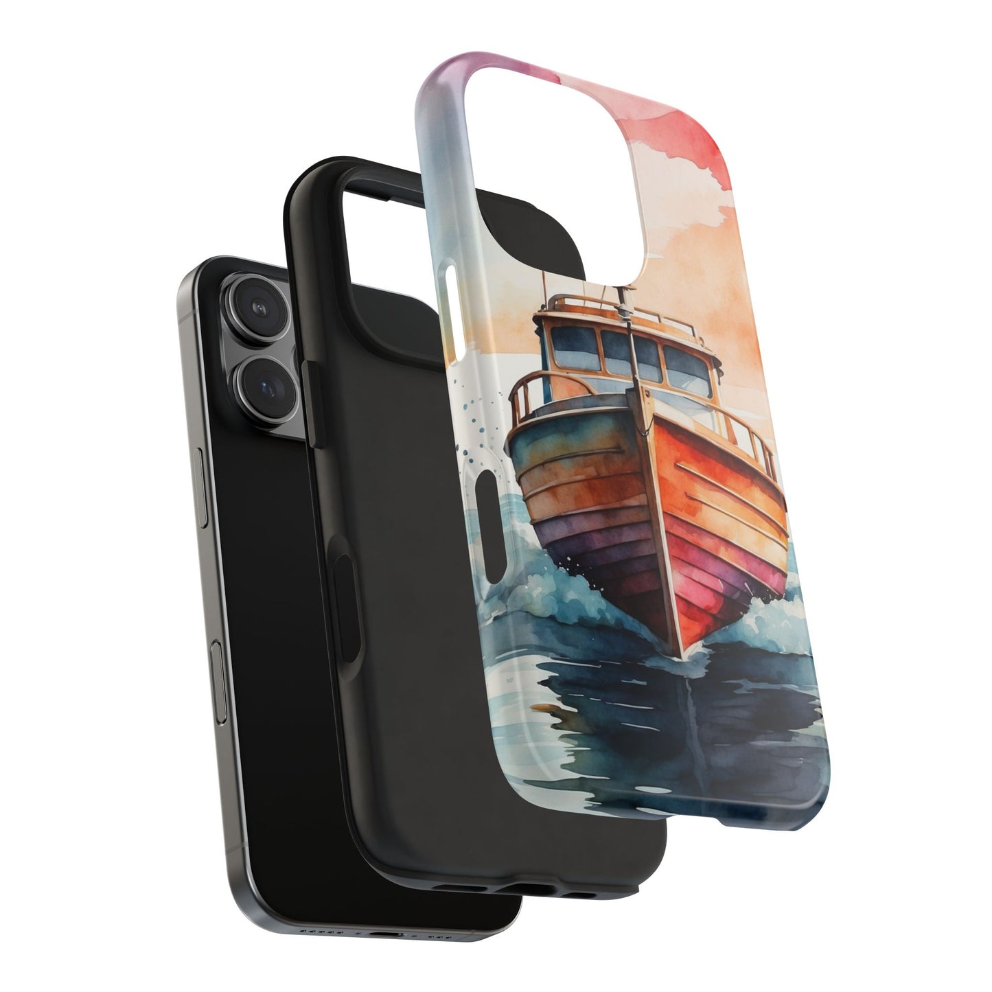 Sunset Sail Watercolor Boat – iPhone Series Case