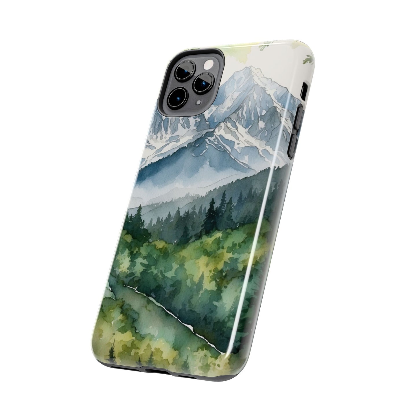 Watercolor Alpine Mountainscape - iPhone Case