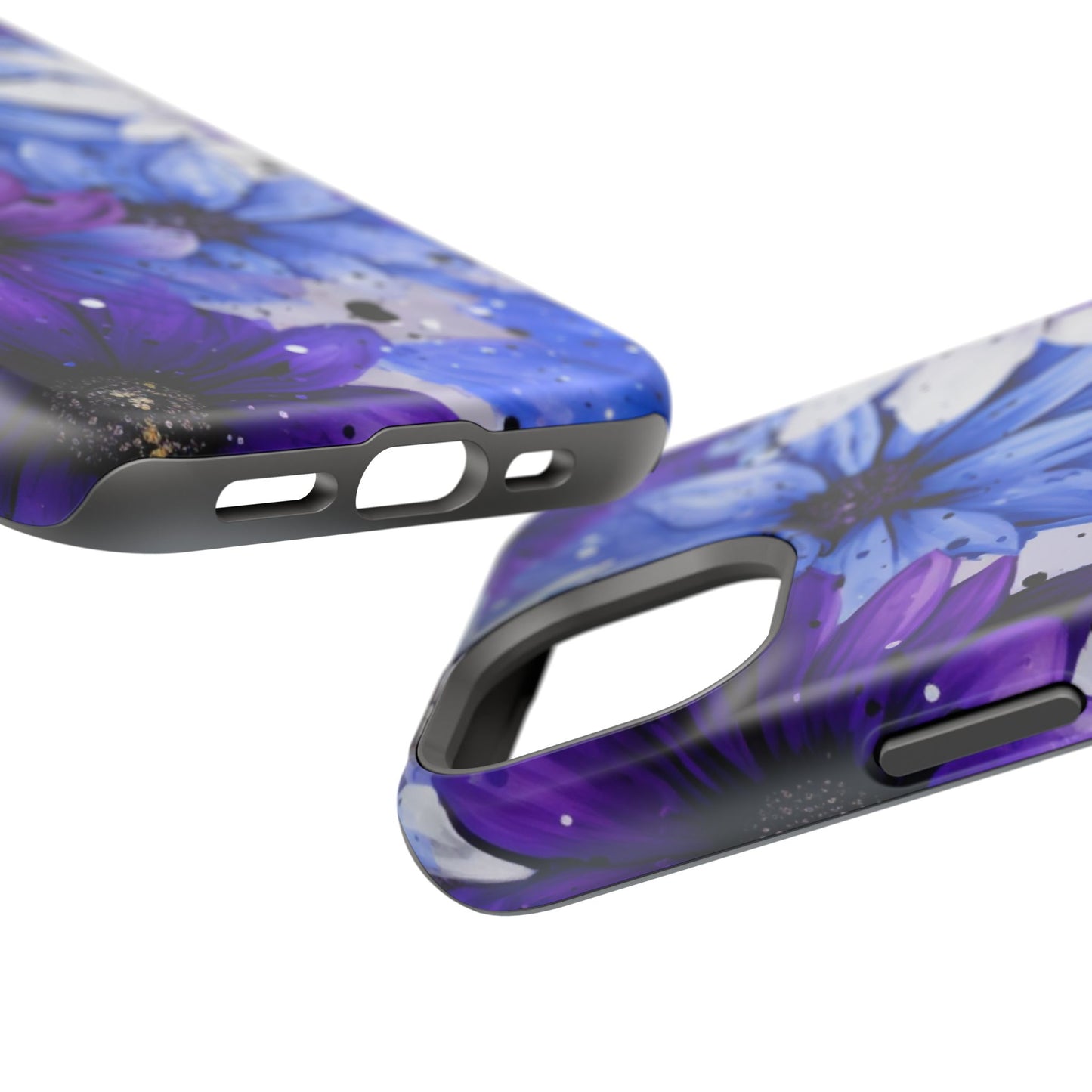 Vibrant Purple & Blue Floral Splash - MagSafe iPhone Series Case