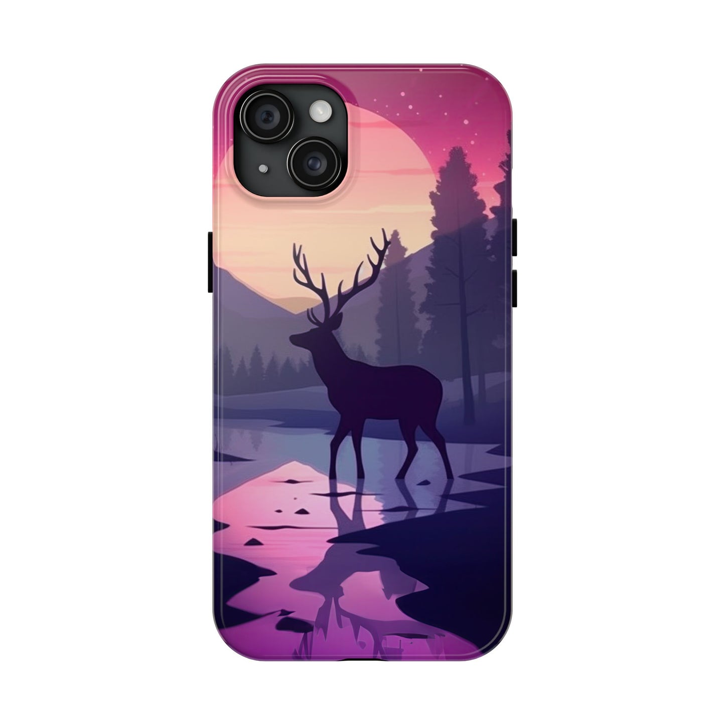 Twilight Elegance: Stag Reflection – iPhone Case