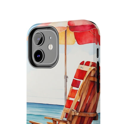 Beach Bliss iPhone Series Case – Relaxing Seaside Chair and Umbrella Design