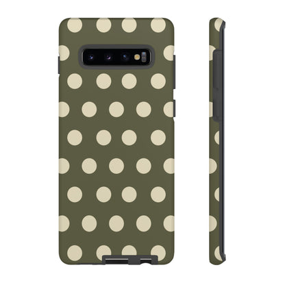 Vintage Green & Cream Polka Dots – Samsung Galaxy Case