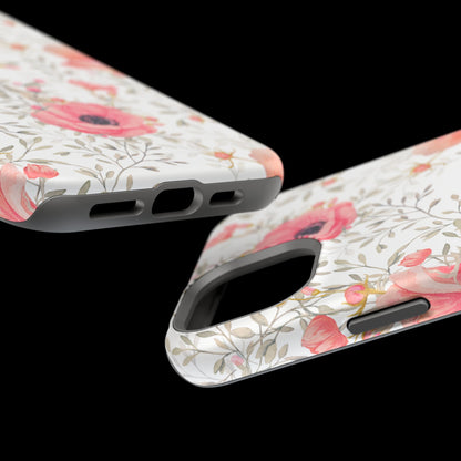 Pink Floral Watercolor MagSafe iPhone Case – Elegant Blossom Design with Magnetic Compatibility