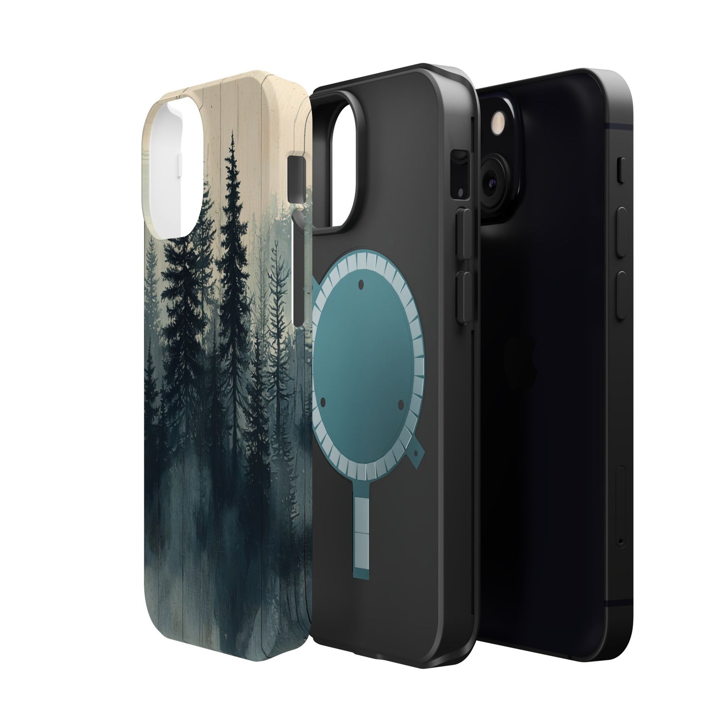 Misty Forest Wood MagSafe iPhone Case - Nature-Inspired Protective Cover