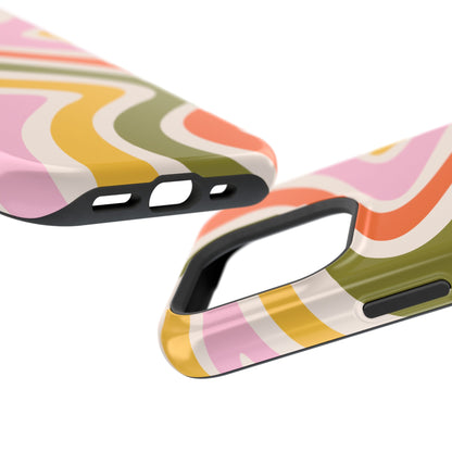 Retro Groove MagSafe iPhone Case – 70s-Inspired Design with Dual-Layer Protection