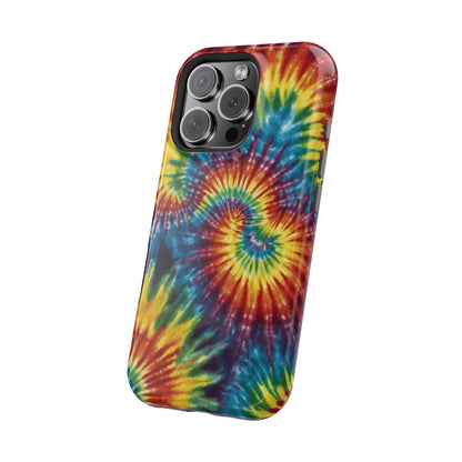 Retro Rainbow Tie-Dye MagSafe Case – Swirl Design