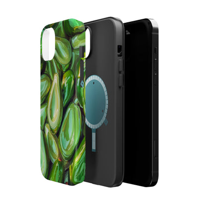 Glossy Avocado MagSafe iPhone Case – Sleek Green 3D Fruit Design, Durable and Stylish