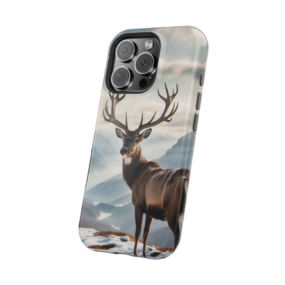 Alpine Majesty: Stag in Snow – MagSafe iPhone Case