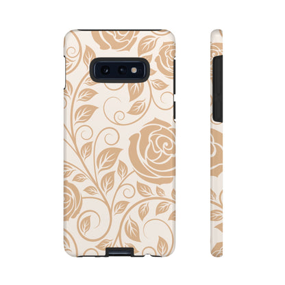 Vintage Rose Vine Tough Samsung Galaxy Case – Elegant Floral Pattern with Dual-Layer Protection