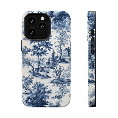 Vintage Charm Blue Toile iPhone Case