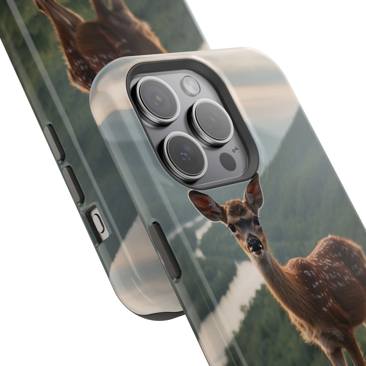 Majestic Fawn Overlooking Mountain Vista MagSafe iPhone Case