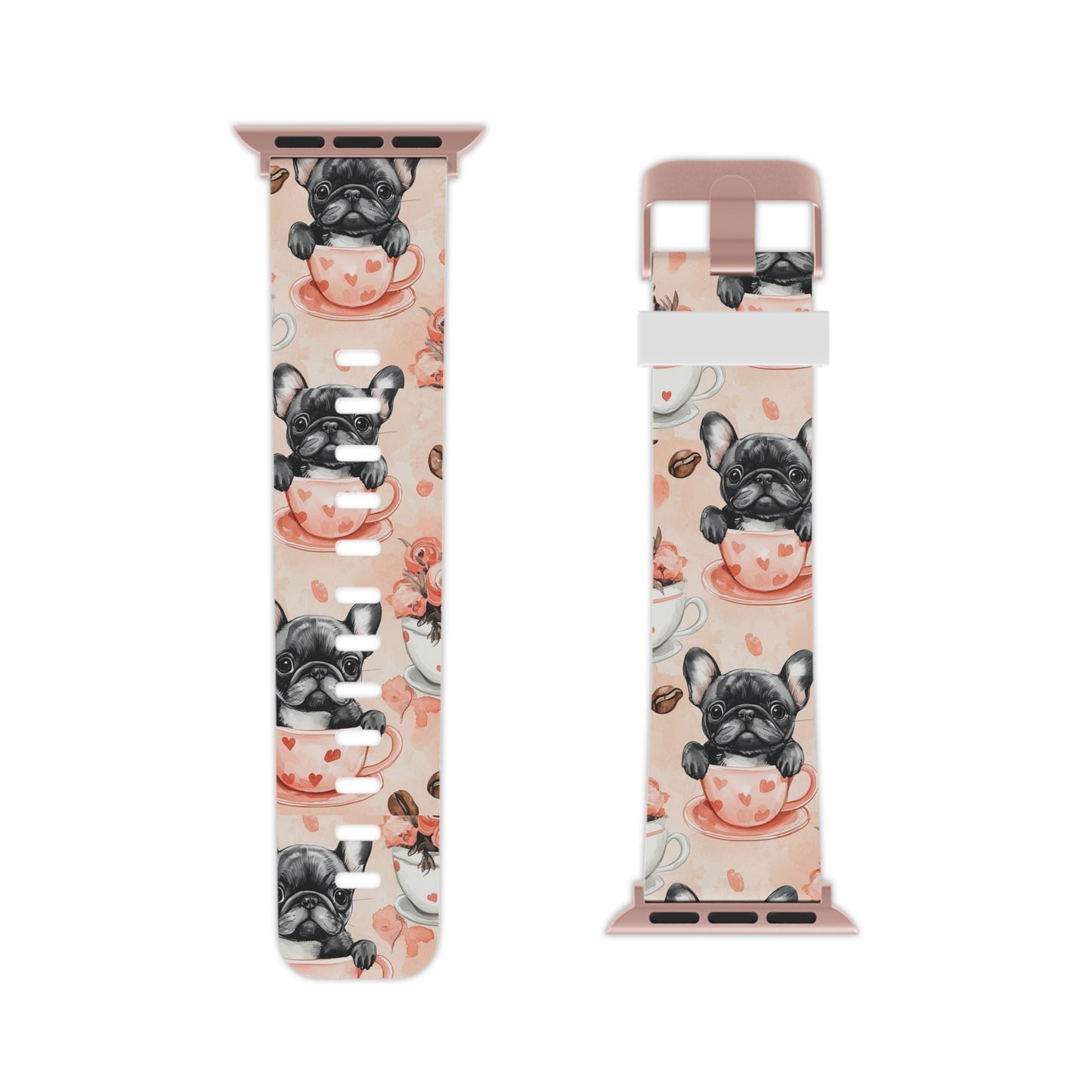 French Bulldogs in Heart Apple Watch Band