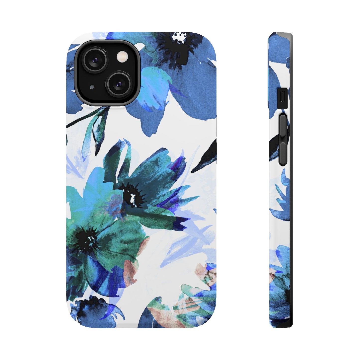 MagSafe iPhone Case – Serene Blue Blossom