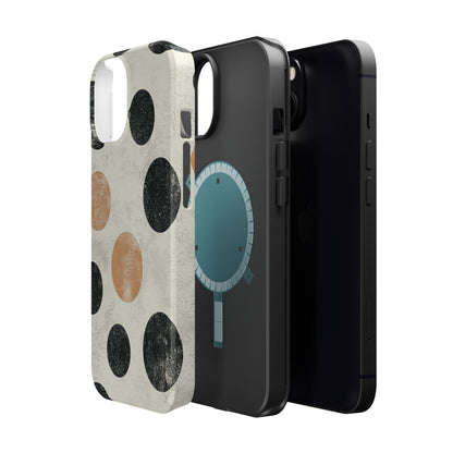 Vintage Polka Dot MagSafe iPhone Case - Retro Abstract Protective Cover