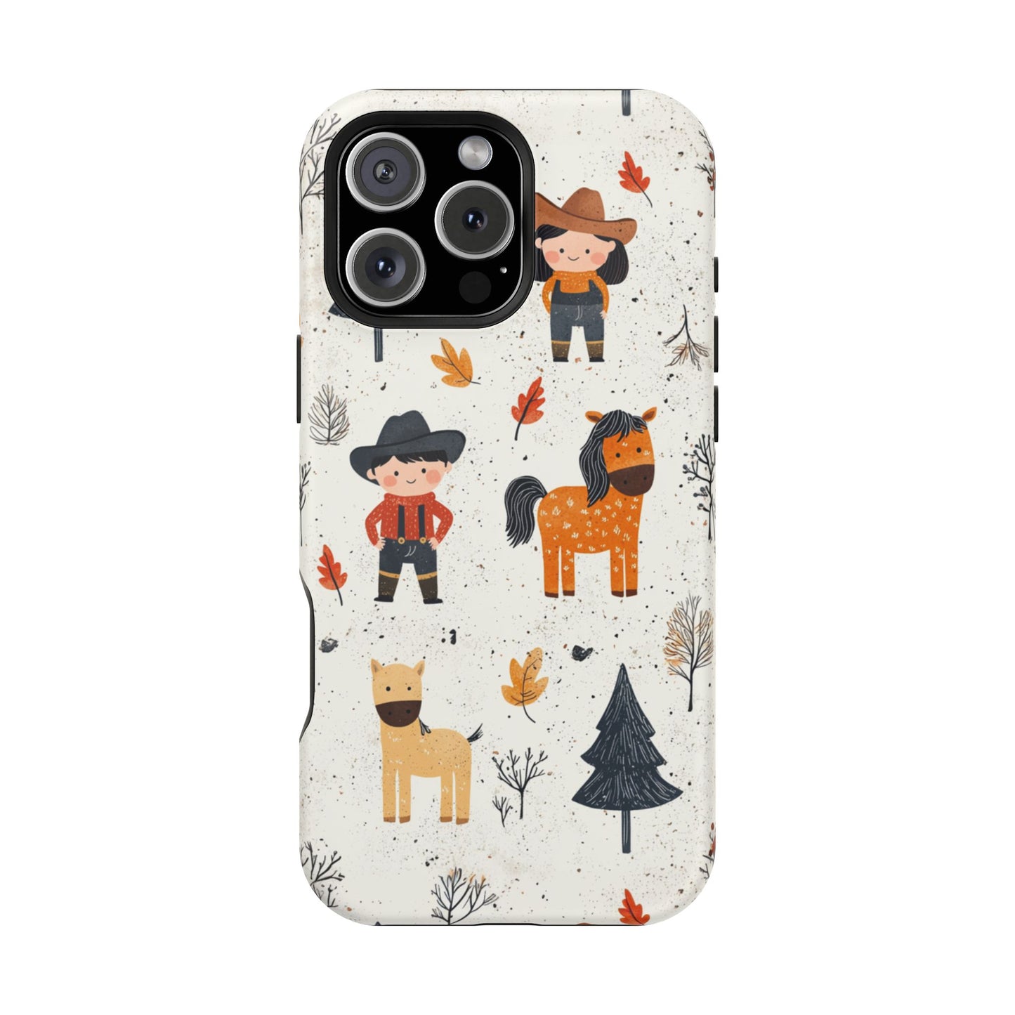 Cowboy Adventures Tough MagSafe iPhone Case – Cute Western Theme, Dual-Layer Protection