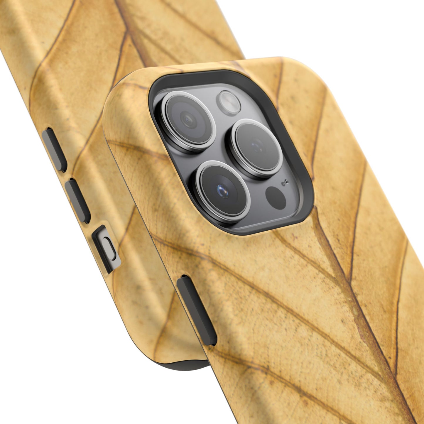 Golden Leaf Texture MagSafe Case – Minimal Nature Design