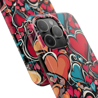 Vibrant Multicolor Heart Art – iPhone Case