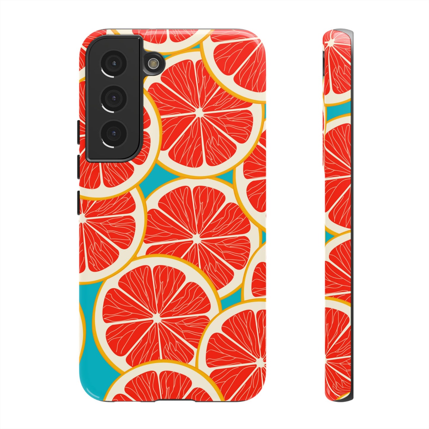 Ruby Grapefruit Pop Tough Samsung Galaxy Case – Vibrant Citrus Design, Shock - Resistant Protection - BOGO Cases