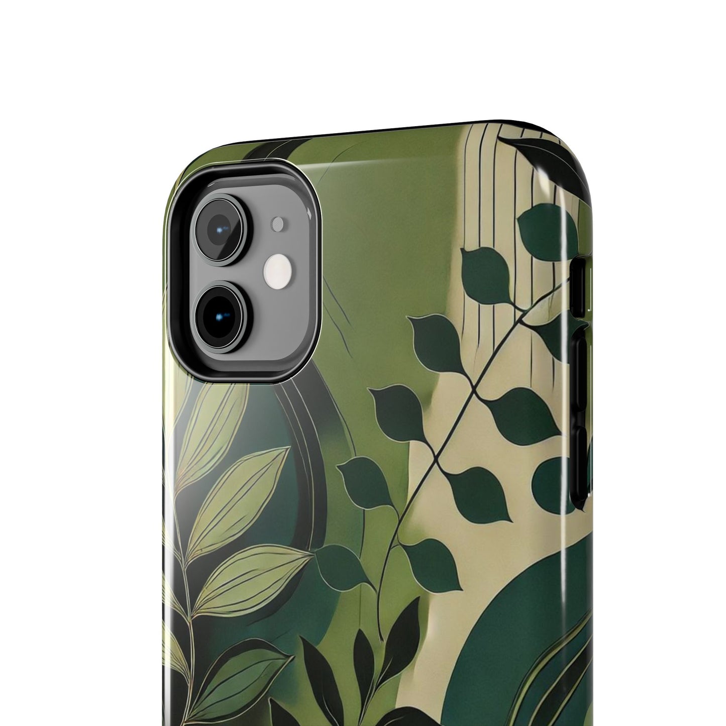 Abstract Green Leaves iPhone Case - Nature-Inspired Protective Cover