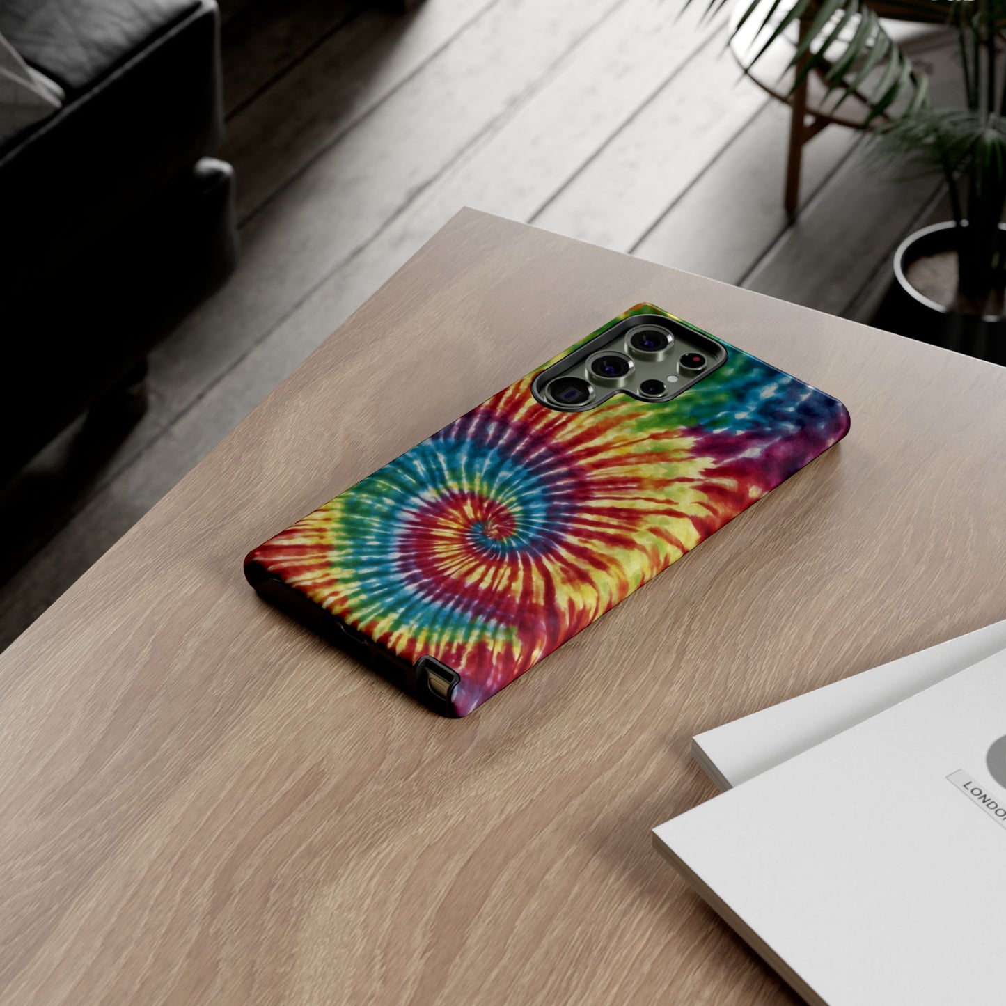 Colorful Retro Tie-Dye Samsung Galaxy Case – Spiral Rainbow Design