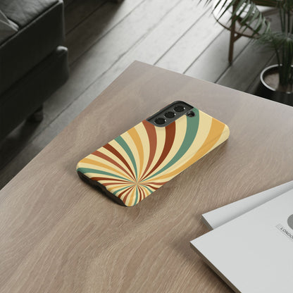 Earthy Retro Swirl Samsung Galaxy Case – Dual-Layer Protection with 70s-Inspired Earth Tones