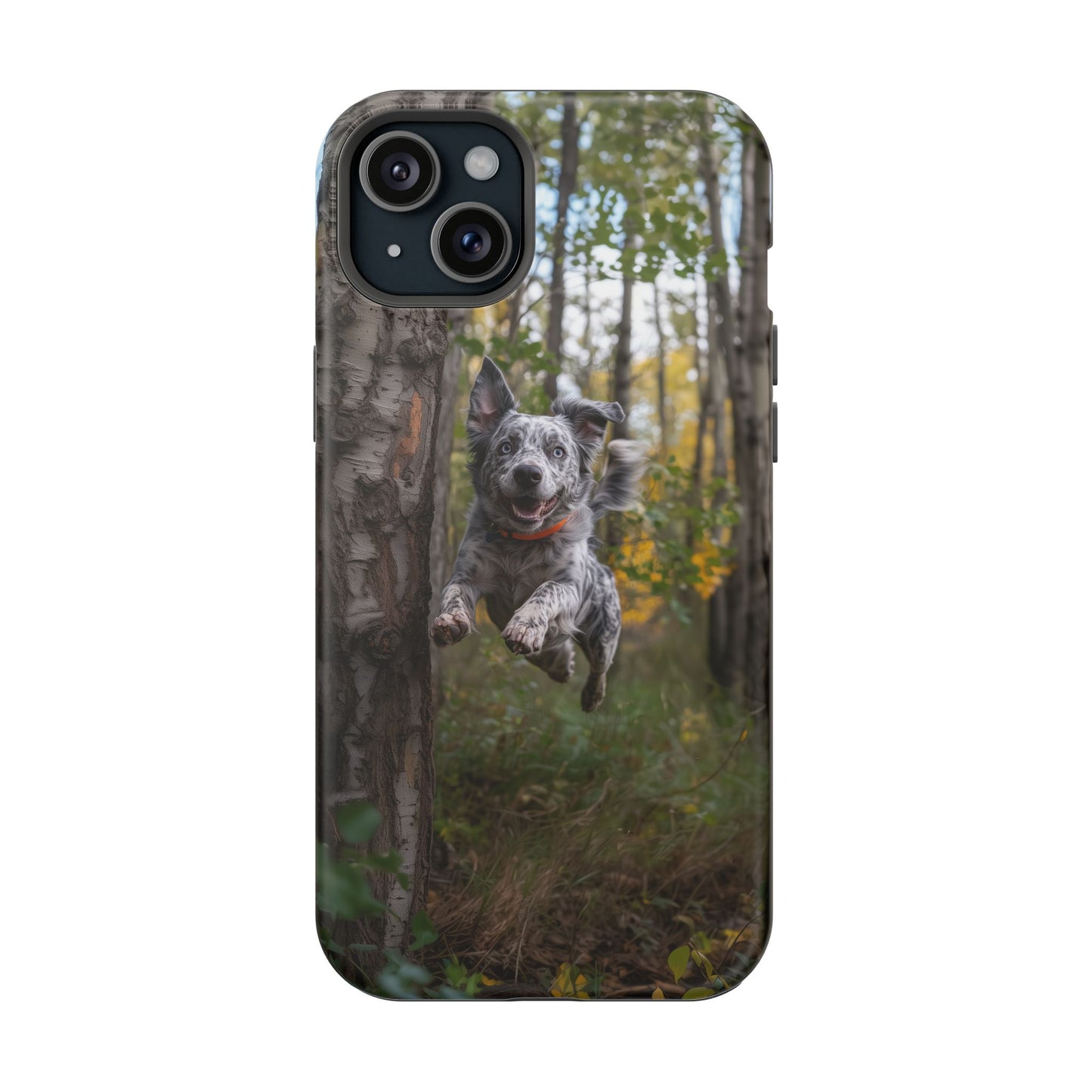 Happy Forest Dog MagSafe iPhone Case – Nature-Inspired Protective Cover