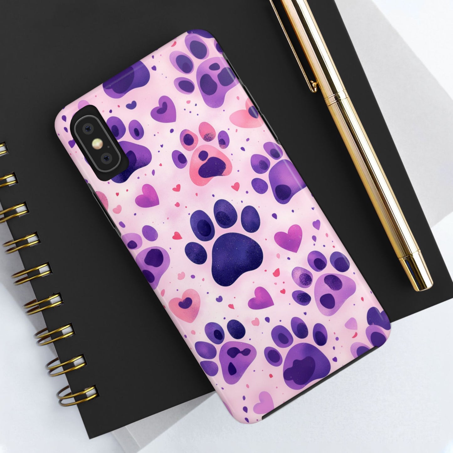 Purple Paw Print iPhone Case - Playful Pet Lover’s Protective Cover