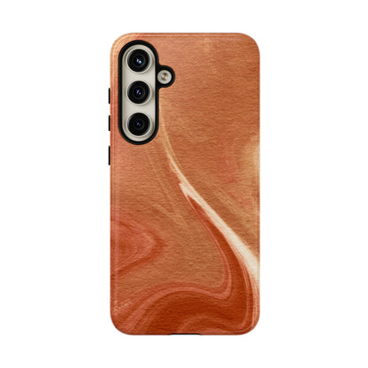 Earthy Terracotta Swirl Samsung Galaxy Case – Warm Marble Texture Design