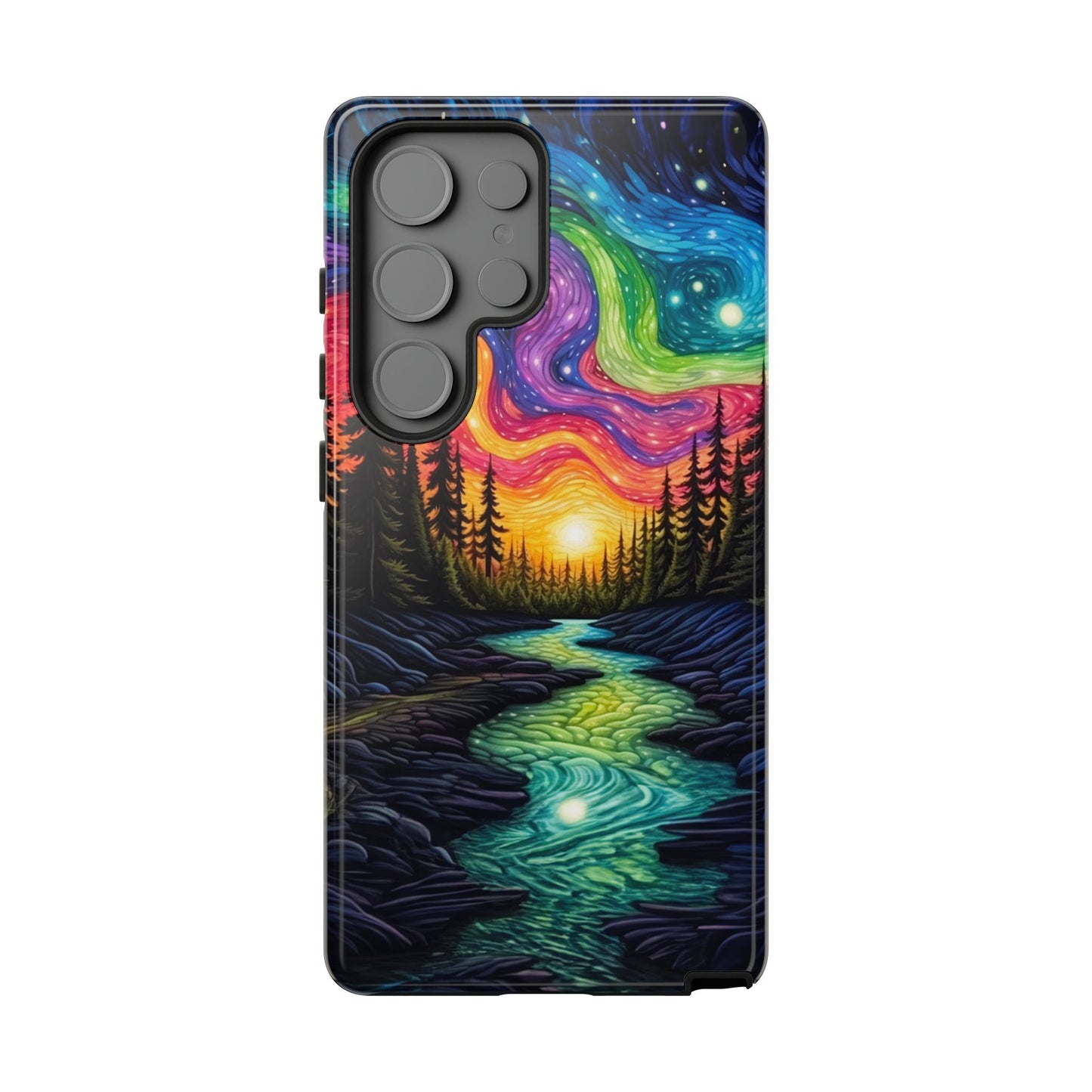 Celestial Nightscape Samsung Galaxy Case – Vibrant River and Starry Sky Design
