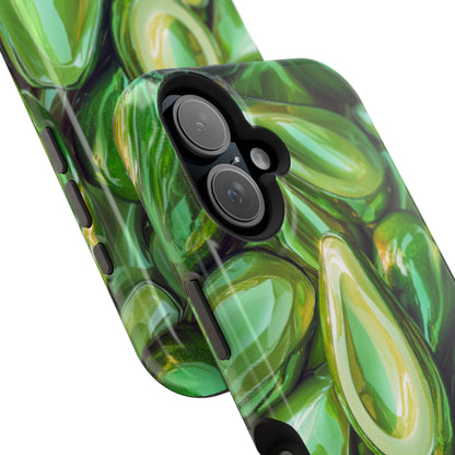 Glossy Avocado MagSafe iPhone Case – Sleek Green 3D Fruit Design, Durable and Stylish