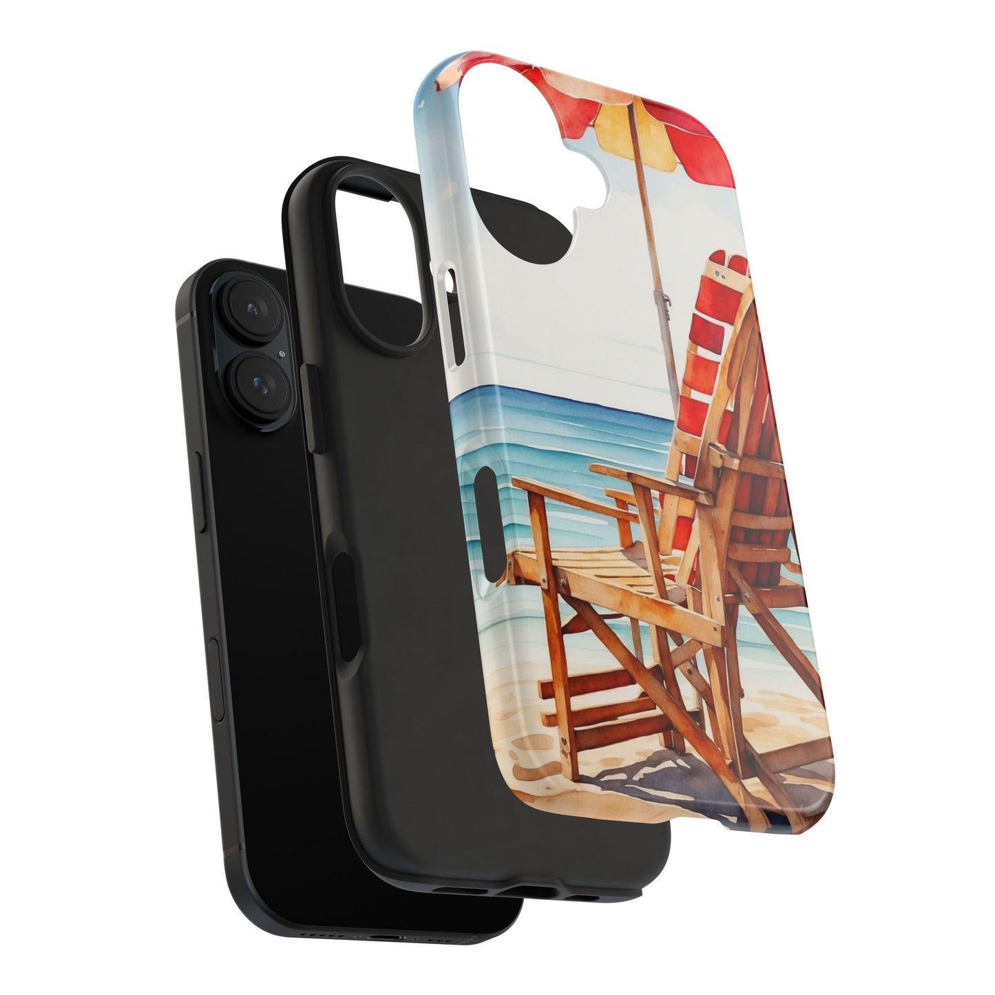 Beach Bliss iPhone Series Case – Relaxing Seaside Chair and Umbrella Design