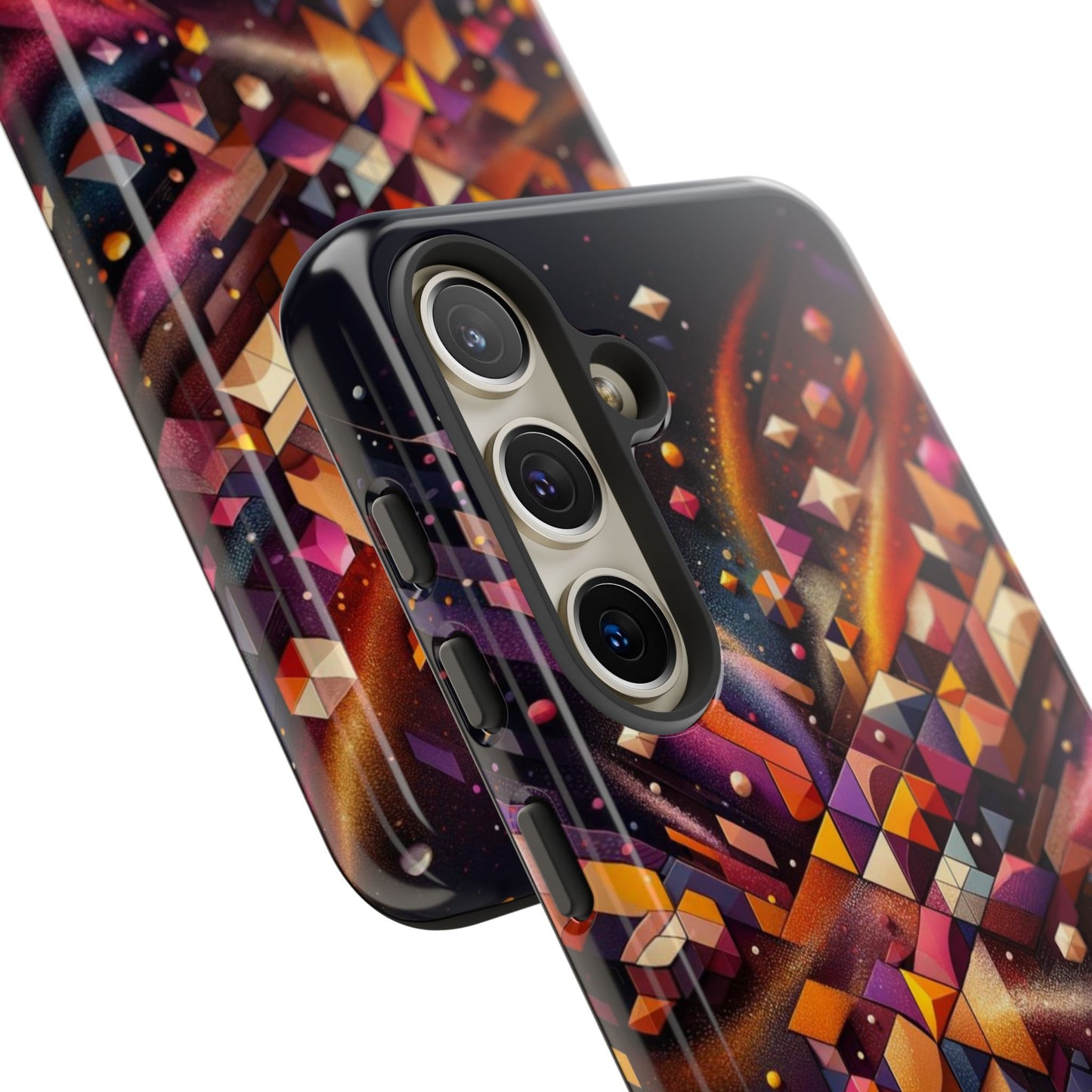 Vibrant Geometric Case | Futuristic Cosmic Art