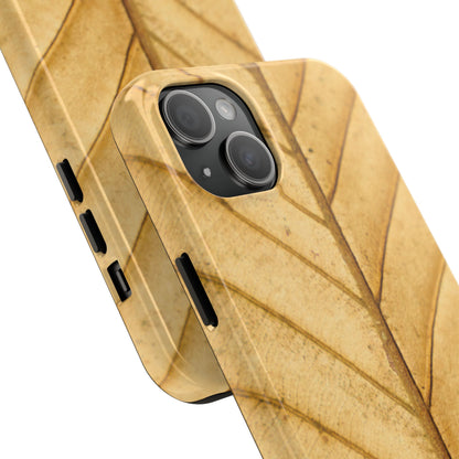 Golden Leaf Texture iPhone Case – Minimal Nature Design