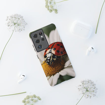 Samsung Galaxy Case: Ladybug on White Daisy