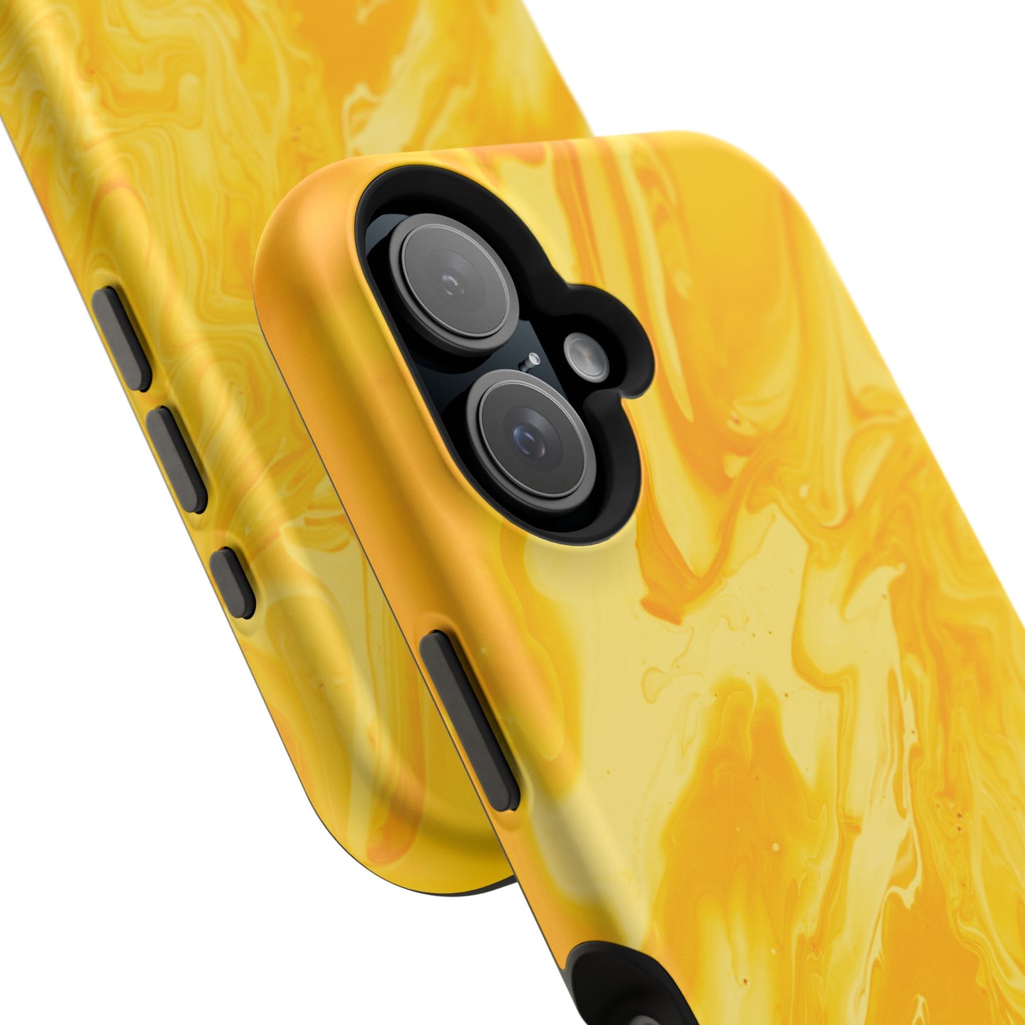 Luxe Yellow Marble MagSafe iPhone Case – Bold Golden Elegance with Magnetic Precision