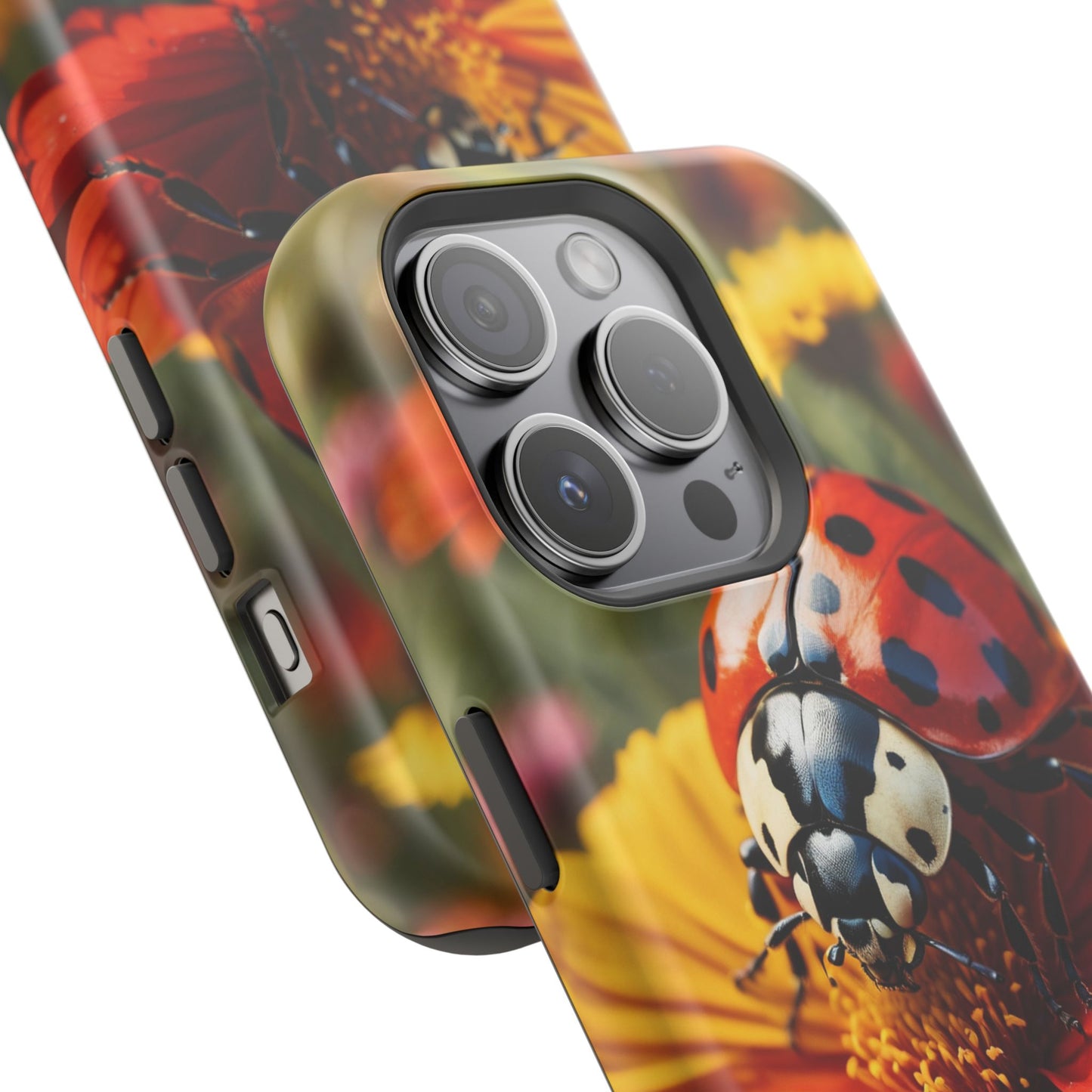 Ladybug on Orange Daisy - MagSafe iPhone Case