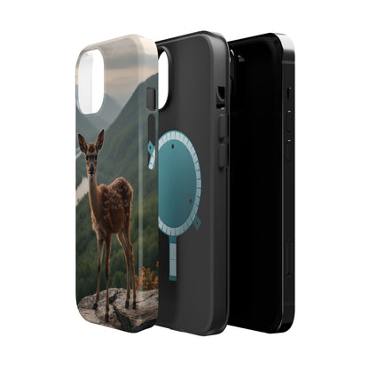 Majestic Fawn Overlooking Mountain Vista MagSafe iPhone Case