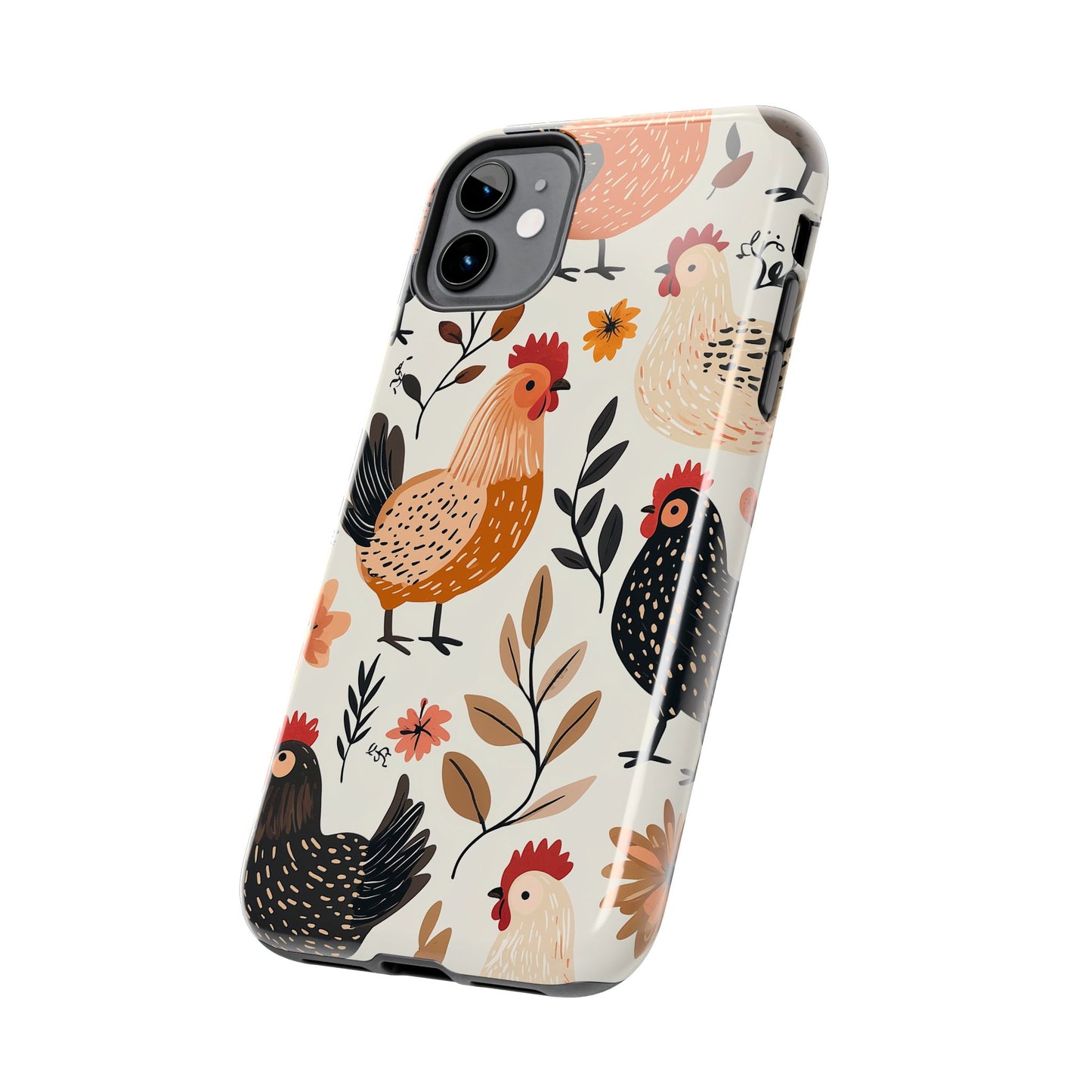 iPhone Case: Cluckin' Vintage – Chickens & Leaves