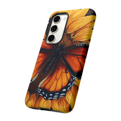 Monarch Butterfly & Sunflower Art – iPhone Case