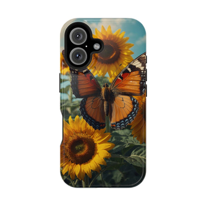 Vibrant Butterfly & Sunflower – MagSafe iPhone Case