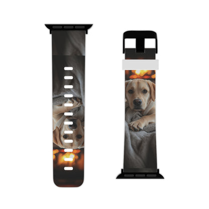 Cozy Labrador by the Fireplace Apple Watch Band