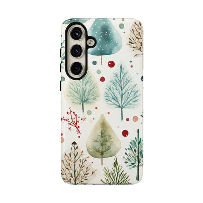 Watercolor Winter Trees Samsung Galaxy Case – Nature-Inspired, Holiday Theme Protective Cover